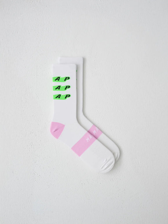 Chaussettes Maap Evade X Sock White / Fluro Green