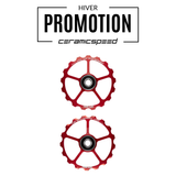 Galets de dérailleur surdimensionnés CERAMICSPEED pour SHIMANO 11v 17/17 dents Rouge