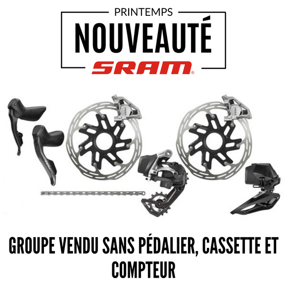 NOUVEAUTÉ! Groupe SRAM RED E1 AXS Disc 2x12v SANS COMPTEUR