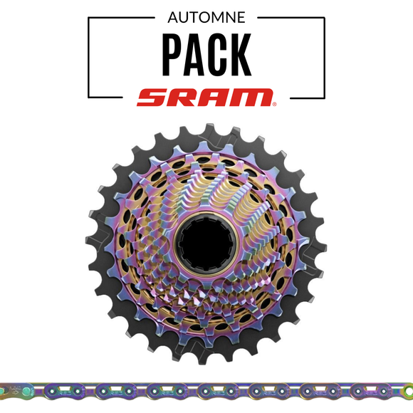 PACK! Cassette SRAM RED E1 AXS XG1270 12v RAINBOW + Chaine SRAM RED E1 AXS 12v RAINBOW