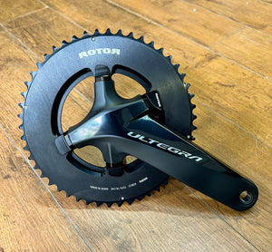 SHIMANO ULTEGRA R8000 crankset with Rotor chainrings for SRAM or Shimano