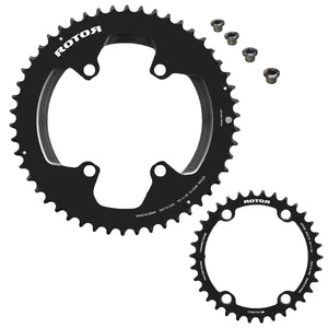 Rotor 110x4 chainrings for Shimano R9200 &amp; R8100 crankset with hardware kit